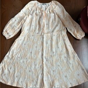 Lee Mathews Cream Long Sleeve Dress